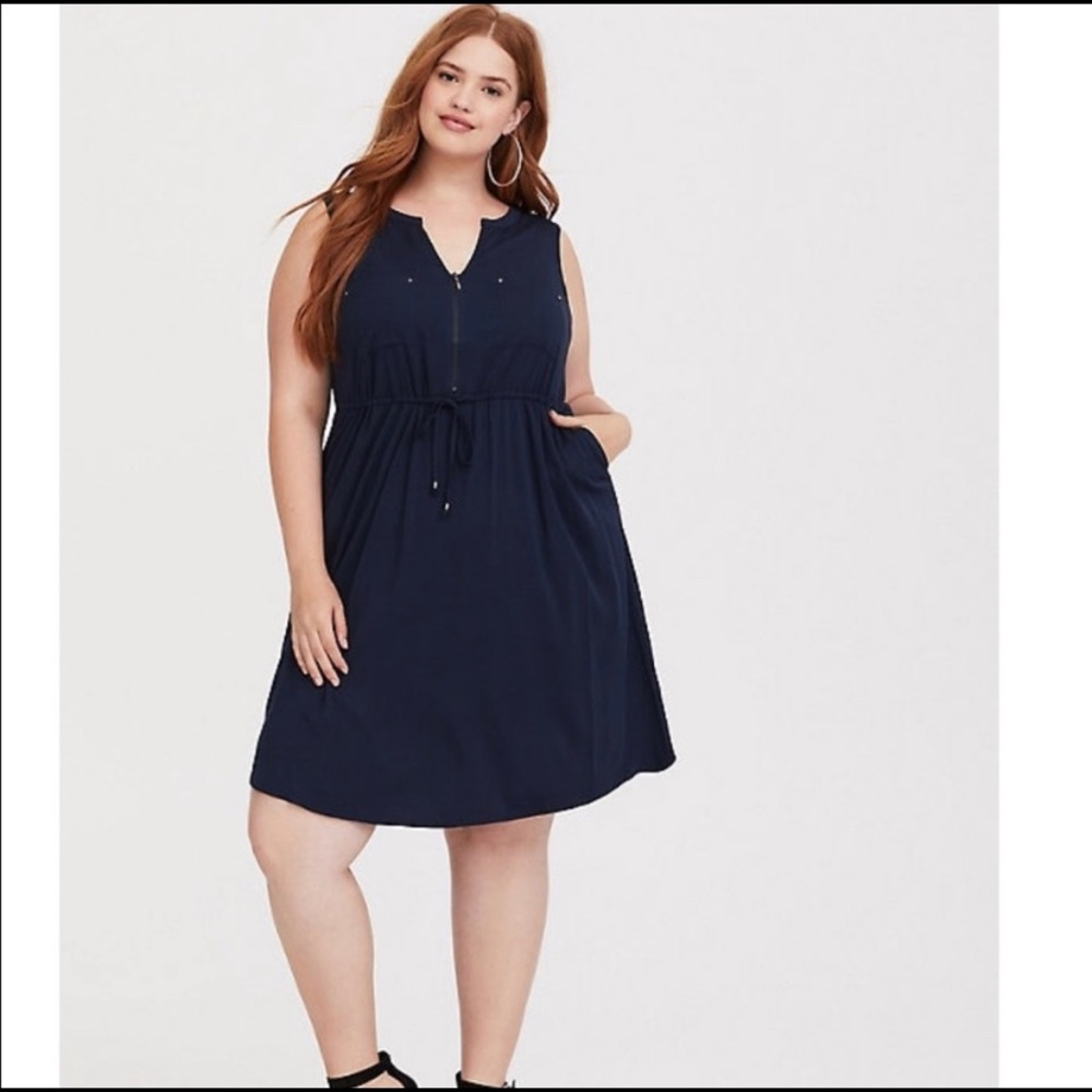 Torrid Drawstring Challis Shirt Dress Sz 00